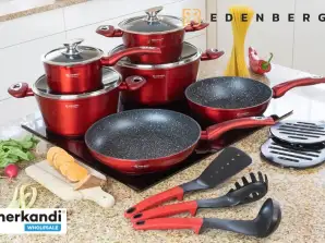 EB-5612 15 Peças Conjunto de Utensílios de Cozinha de Alumínio Forjado de Luxo - Cerâmica