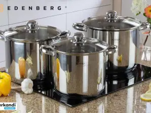 EB-525 Cookware Set - Stainless Steel - 6 Pieces - Sandwich Base - For All Heat Sources