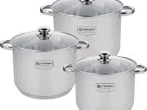 EB-530 Cookware Set - Stainless Steel - 6 pieces - Sandwich Base - Large Pans