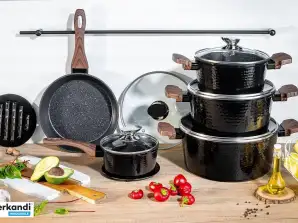 EB-5651 Batterie de cuisine de luxe en aluminium forgé de 12 pièces - Pour toutes les sources de chaleur