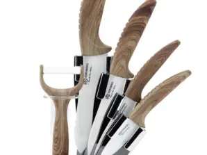 EB-7751W Set di coltelli con portacoltelli di lusso - 6 pezzi - Ceramica