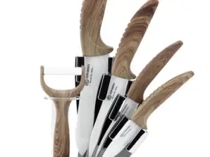 EB-7751W Knife Set with Luxury Knife Holder - 6 pieces - Ceramic