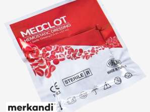 Насипна хемостатична превръзка Medclot за първа помощ - размер 7.5 см х 3.7 м, 150 бр. Опаковка