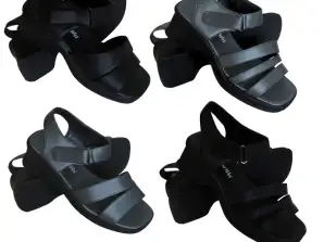 SANDALIAS SANDALIAS DE TACÓN PARA MUJER ZAPATOS DE VERANO GRIS NEGRO 36 - 41