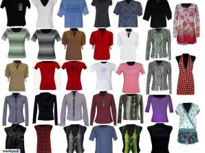MIX OF CLOTHES - DIFFERENT PATTERNS AND COLORS: BLOUSES, T-SHIRTS, T-SHIRTS, TUNICS, DRESSES