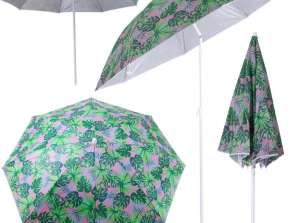 Regulējams dārza pludmales lietussargs 150cm šķeltas lapas