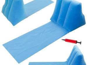 Arkalıklı plaj mat plaj sandalyesi şişme mavi