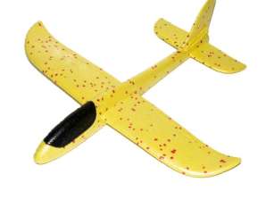 Styroksi lentokoneen purjelentokone 8LED 48cm keltainen