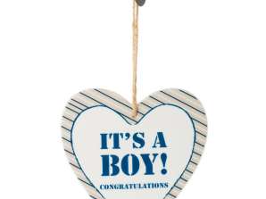 Cabides em forma de coração de cerâmica azul Riverdale 'It's a boy'
