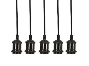 Lámparas colgantes Mica Decors Black Fuga, Plafón de aluminio de 5 luces, 150x15cm - EAN 8718861353822