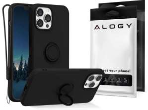 Silikone taske Ring Ultra Slim Alogy til Apple iPhone 13 Pro Sort
