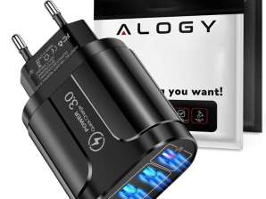 Зарядное устройство переменного тока блок питания Alogy быстрый 4x USB-A Быстрая зарядка QC 3.0