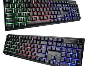 RGB Gaming Rétro-éclairé LED Gaming Clavier Noir