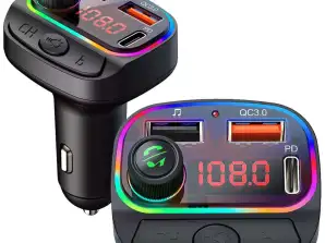 Bluetooth 5.0 FM Transmitter C14 MP3 Player USB + Car Charger