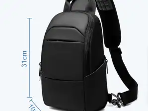 One Arm CrossBody Schultertasche Rucksack Pack Pack geräumig Schwarz