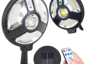 Udendørs Solar LED-lampe med bevægelses- og skumringssensor 150 LED