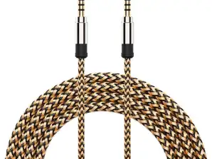 Audiokabel 2x Klinkenbuchse - Klinke 3,5 mm langes Kabel AUX Starkes Geflecht 1.