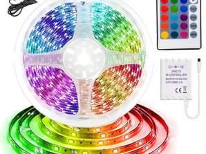 LED Strip 5m RGB Colorful Waterproof Colorful Light + Power Adapter & Pi