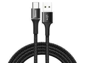 Baseus-kabel Halo-data USB - USB-C Type C 3A 1m svart