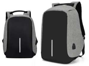 Alogy anti-theft sports backpack for laptop with USB port Szaro-cz