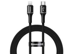1m Baseus Halo USB-C към мълния PD доставка на мощност Led кабел 18W цар
