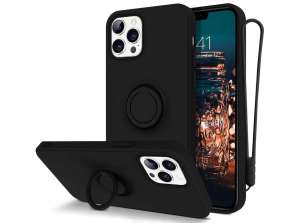 Silicone Case Ring Ultra Slim Alogy for iPhone 12 Pro Max 6.7 Black