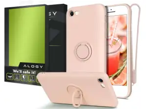 Ring Ultra Slim Alogy silikonfodral för iPhone SE 2020 / 8 / 7 Rosa