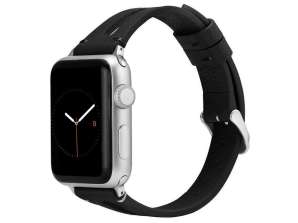 Leather Strap Alogy leather for Apple Watch 42/44/45/49mm Black