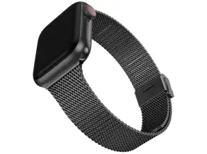 Milanese armband Alogy band voor Apple Watch 42/44/45/49mm zwart