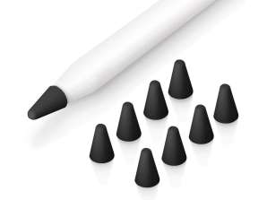 Siliconen tip x8 Alogy cover voor Apple Pencil 1/2 Zwart