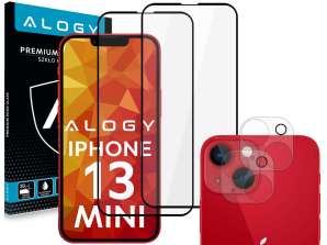 2x Alogy Full Glue FC Glass + 2x Lens Camera Glass pentru iPhone 13