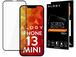 Funda de vidrio Alogy Full Glue amigable para Apple iPhone 13 Mini 5.4 Negro