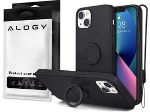 Siliconen Case Ring Ultra Slim Alogy voor Apple iPhone 13 Mini Zwart