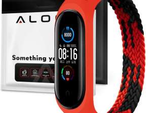Alogy Solo Loop Strap bracelete de nylon para Xiaomi Mi Band 5 / 6 / 6 NFC Vermelho