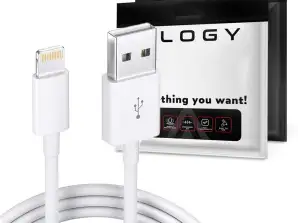 Kabelis 100cm Alogy USB į Lightning laidas Balta