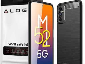 Samsung Galaxy M52 5G Alogy Sağlam Zırh TPU Karbon Bl Kılıf için Kılıf