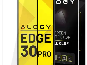 Sticla securizata 9H Alogy Full Glue pentru case friendly pentru Motorola E