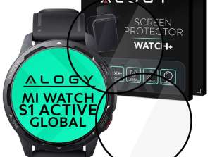 2x Vidro 3D Flexível Alogy para Xiaomi Mi Watch S1 Ative Global Black