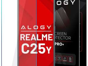 Protección de pantalla de alogía de vidrio templado 9H para Realme C25y