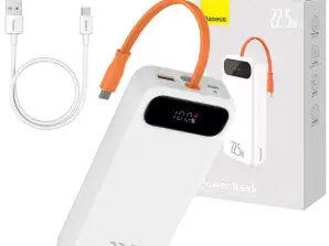 Baterie Powerbank Baseus Block 22.5W 20000mAh + cablu USB-C tip C Bia