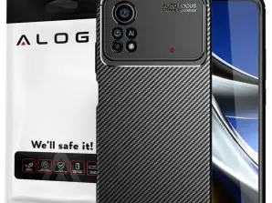 Custodia per Xiaomi Poco X4 Pro 5G Alogy Rugged Armor TPU Carbon Bl Case