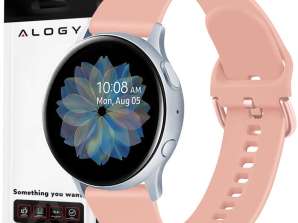 Alça universal Alogy Strap com fivela para smartwatch rosa claro de 20mm