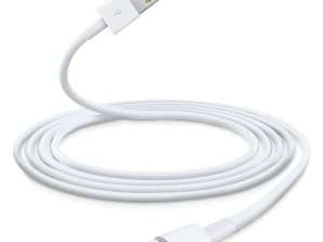 USB-A til lyn til Apple Høyhastighetskabel 2m hvit