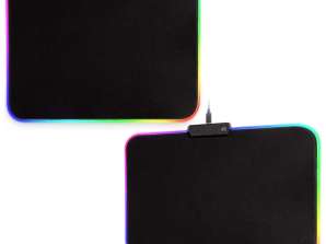 Tapis de souris de bureau Gaming LED rétro-éclairage 35x25cm Noir