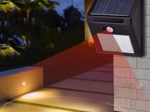 Lámpara solar LED halógena exterior con sensor de movimiento y crepúsculo 20