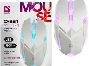 Ποντίκι για παιχνίδια Defender Cyber MB-560L με οπίσθιο φωτισμό
