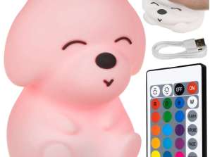 Silicone LED Night Light for Kids 16 Colors Dog + Dog Lamp