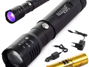 Bailong zoom tactical flashlight CREE XP-E Q5 UV LED