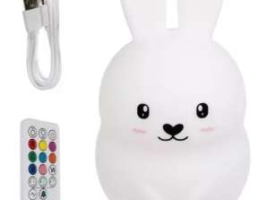 Silicone LED Night Light for Kids 9 Colors King Bunny Lamp