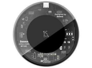 QI Baseus egyszerű 15W vezeték nélküli fekete indukciós töltő
